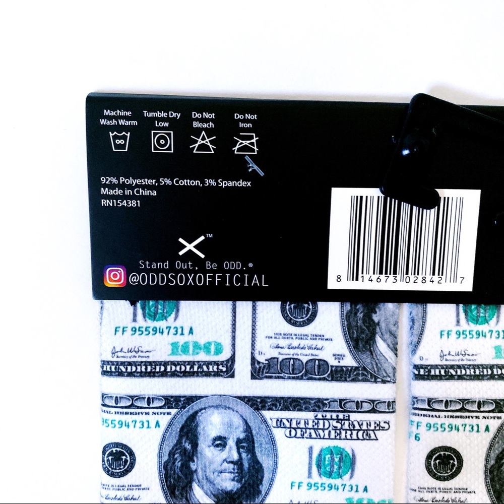 🆕 Odd Sox Money Benjamins 100 Bills Crew Socks - Picture 7 of 7